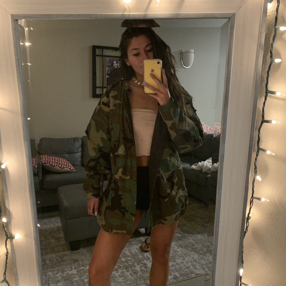 Oversized heavy duty army jacket